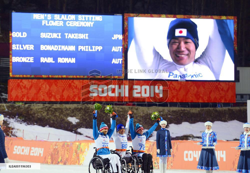 Japan's Suzuki wins men's sitting slalom at Paralympics