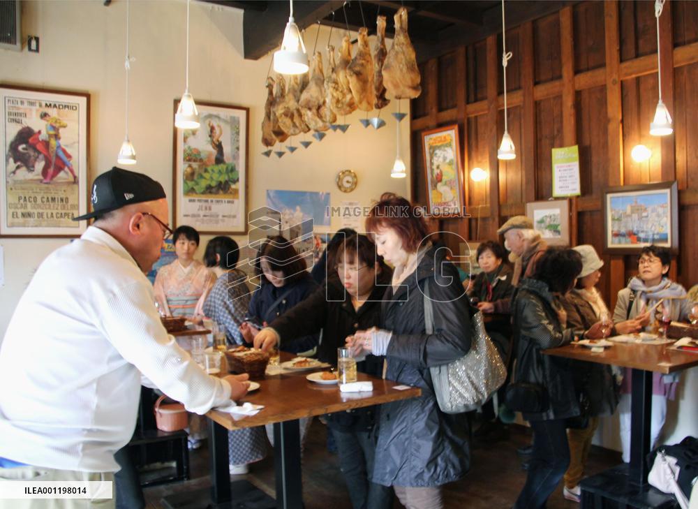 Visitors enjoy Spanish-style bars in Hakodate