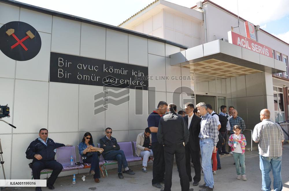People in Soma, Turkey after coal mine accident