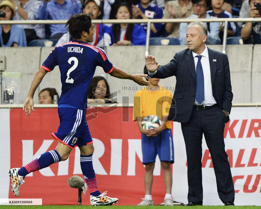 Japan's Uchida scores against Cyprus