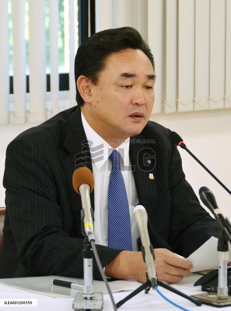 Naraha mayor Matsumoto at press conference