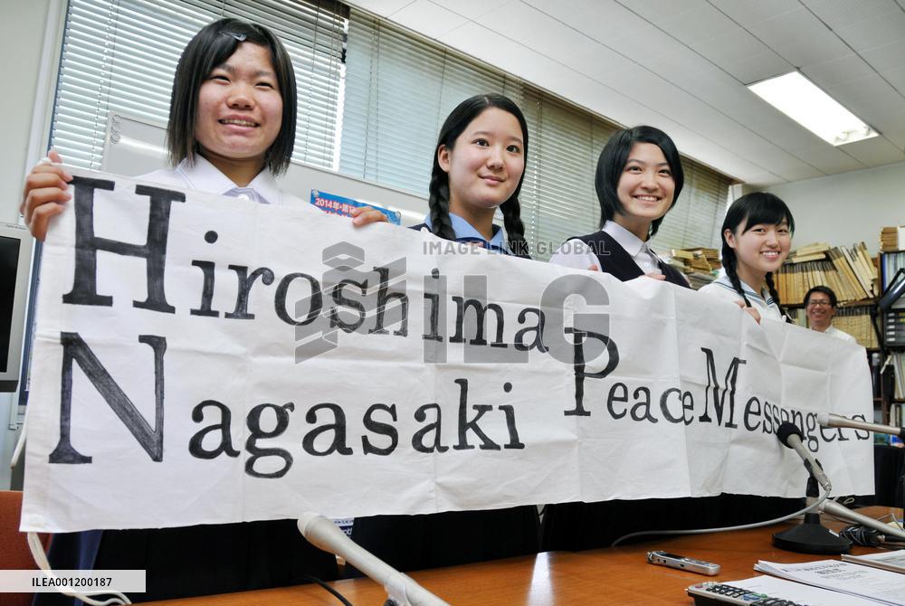 17th 'Hiroshima-Nagasaki Peace Messengers' selected