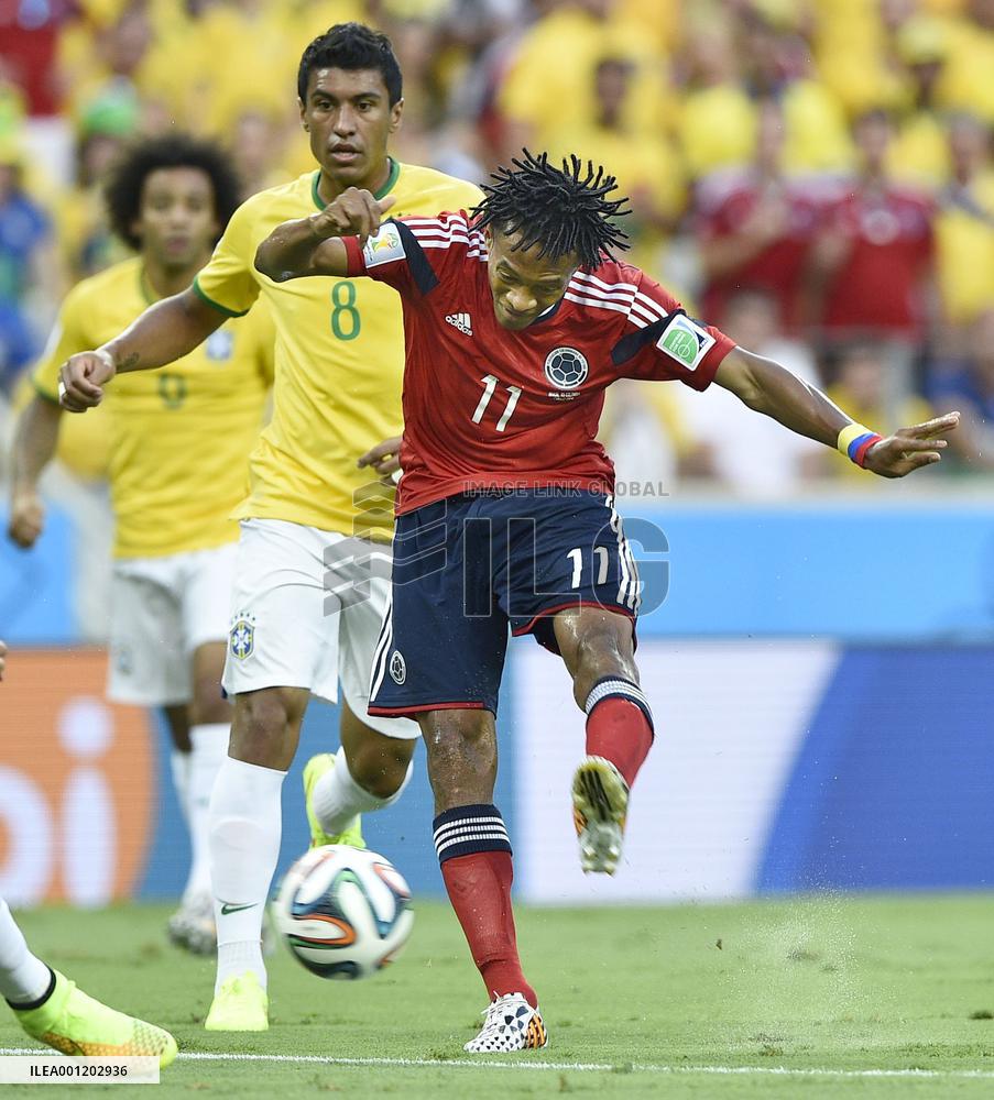 Brazil beat Colombia 2-1 in World Cup quarterfinal match