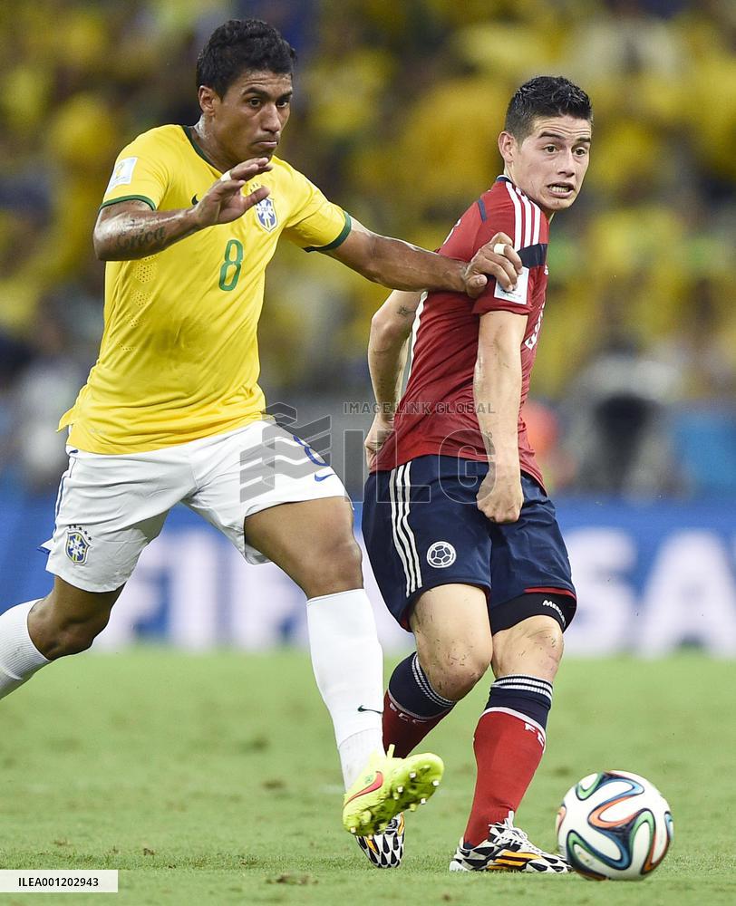 Brazil beat Colombia 2-1 in World Cup quarterfinal match