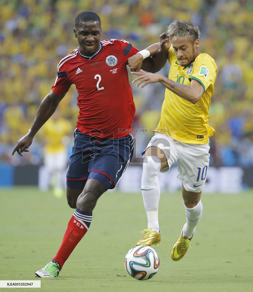 Brazil beat Colombia 2-1 in World Cup quarterfinal match