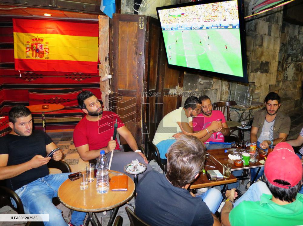 Syria citizens watch World Cup at coffee shop