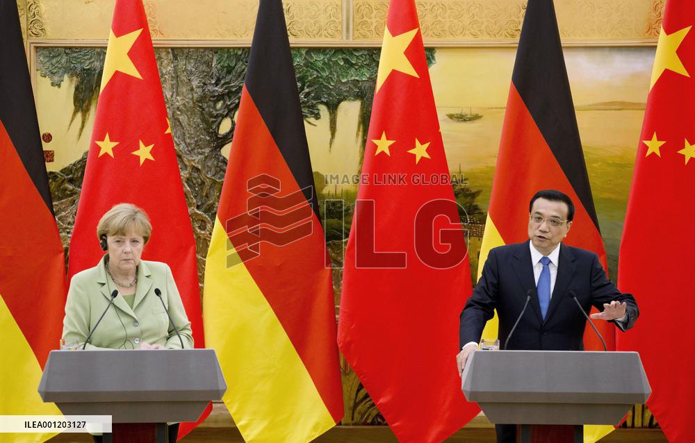 German chancellor, Chinese premier at press conference