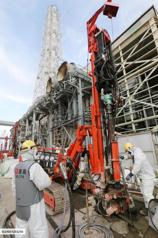 TEPCO shows installation work for underground ice wall