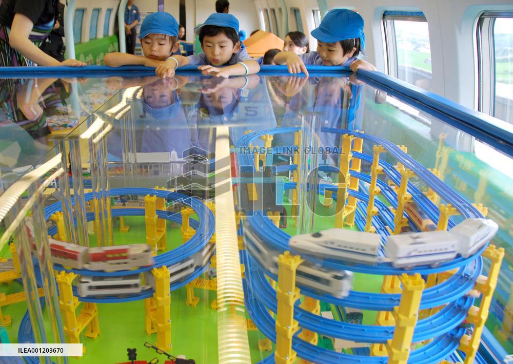 Plarail diorama on Shinkansen bullet train