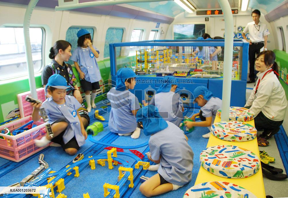 Plarail diorama on Shinkansen bullet train