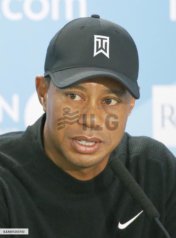 Woods speaks at press conference before British Open