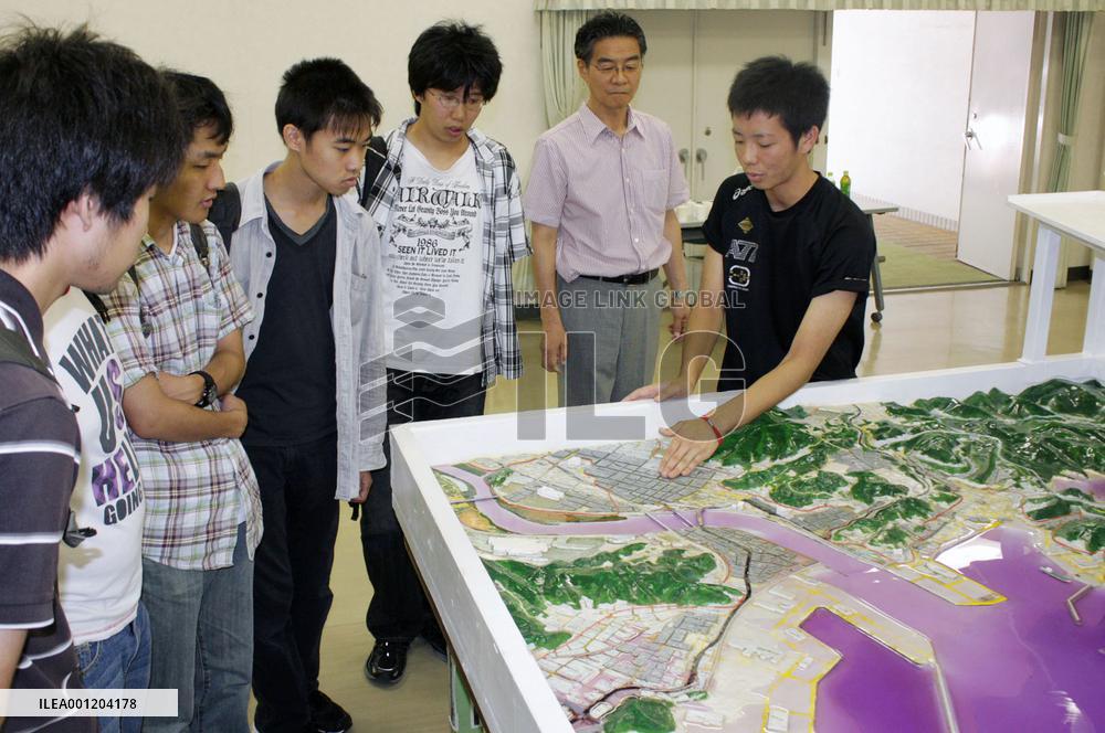 Tsunami-hit city's scale model used to show tidal waves