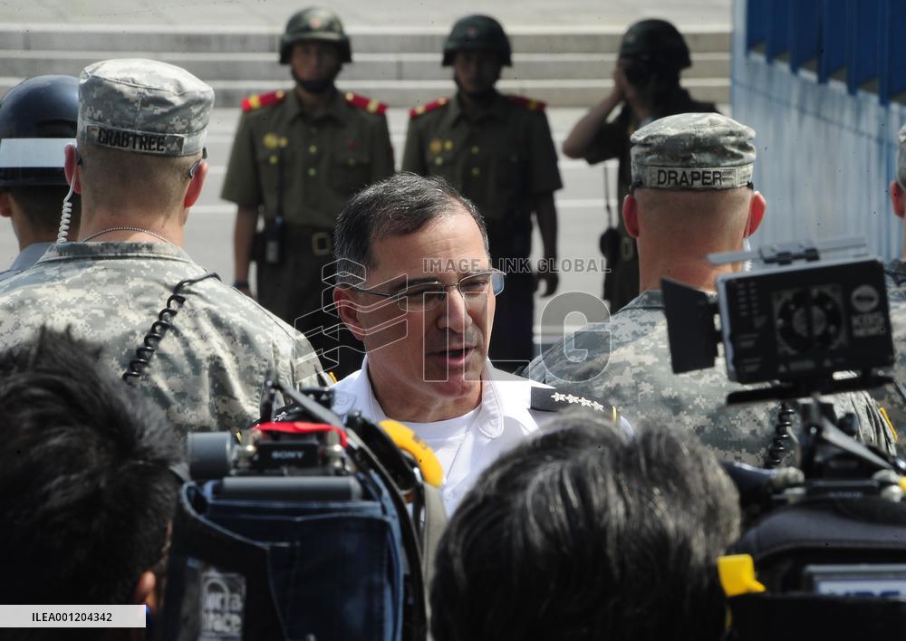 USFK commander speaks to press in Panmunjeom