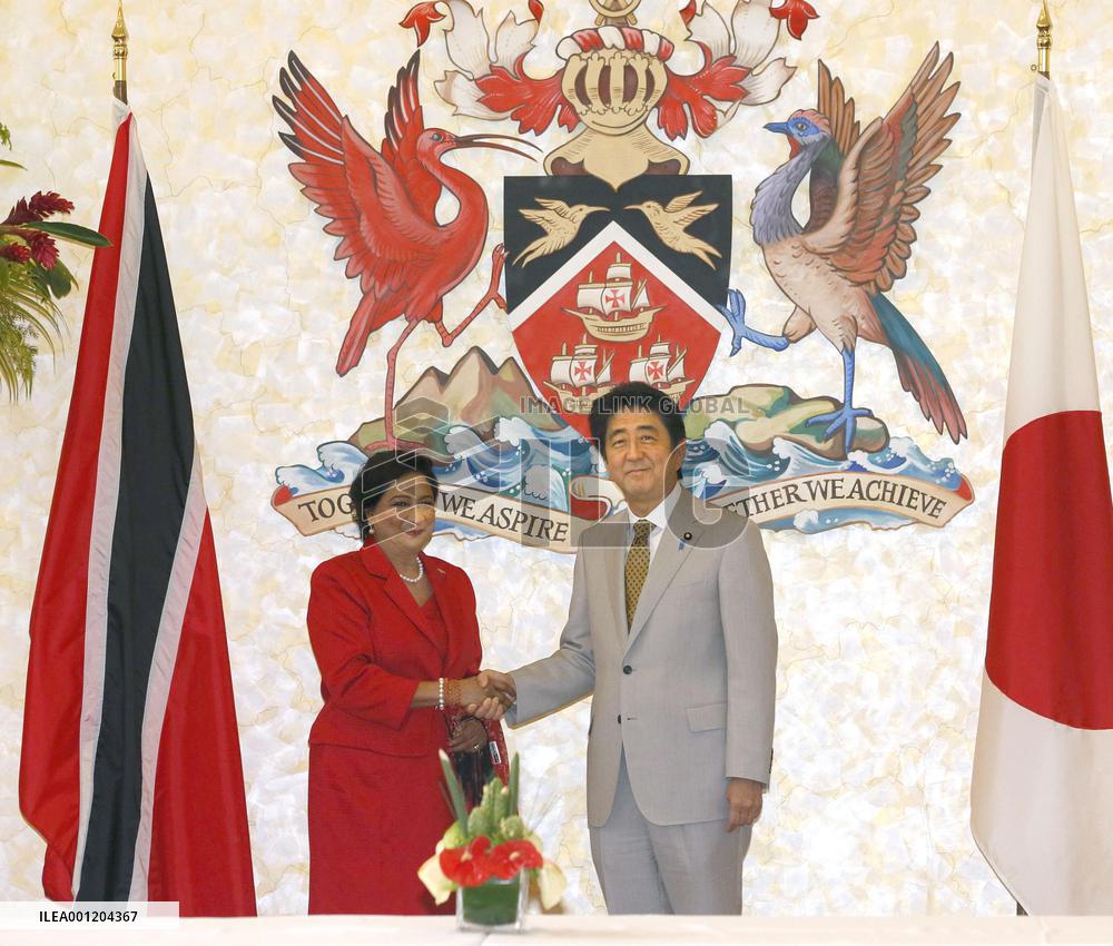Japan's PM Abe visits Trinidad and Tobago