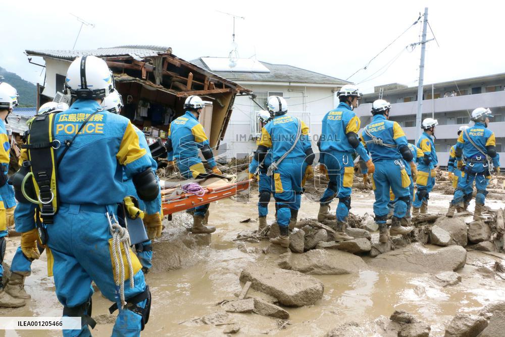 Flooding, landslides hit Hiroshima