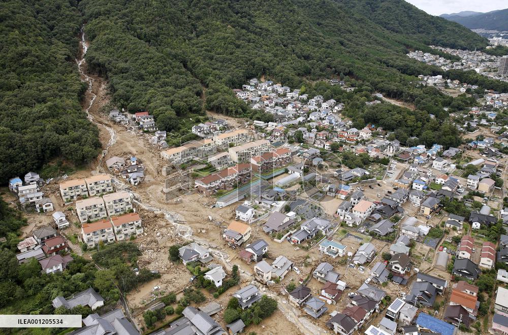 Photos from landslides disaster in Hiroshima