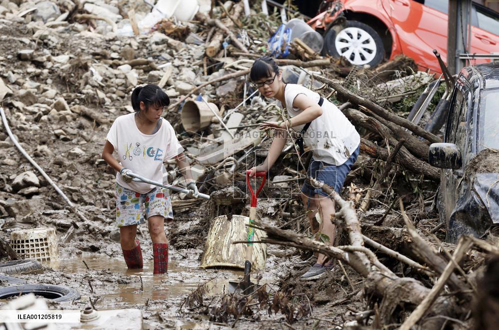 Aftermath of mudslides in Hiroshima