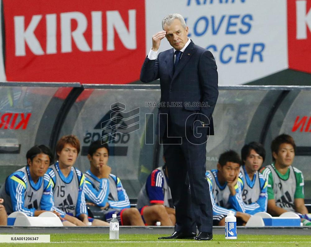 Japan coach Aguirre watches team lose 2-0 to Uruguay