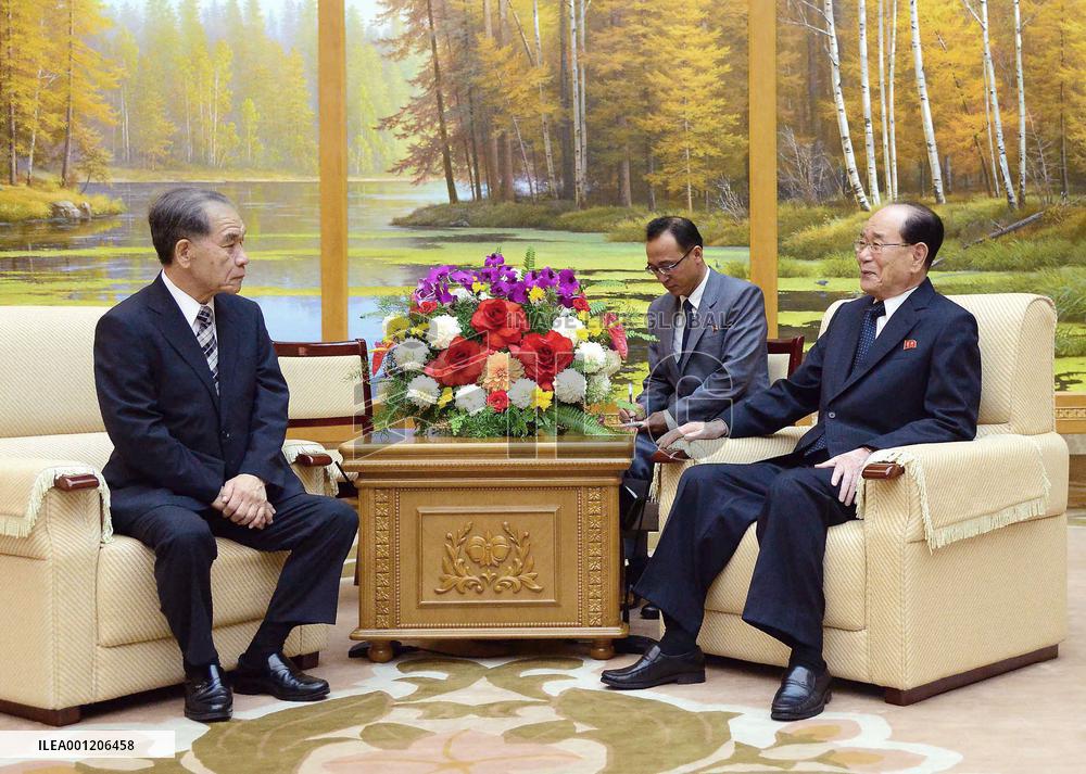 Son of late Japanese political bigwig meets N. Korea's top figure