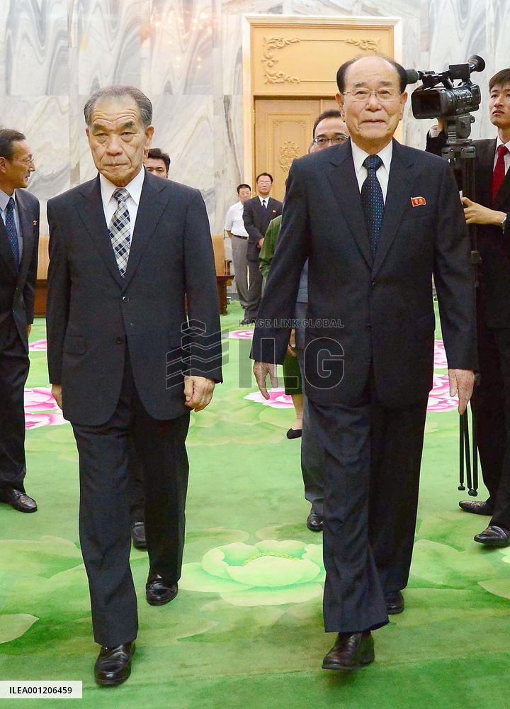 Son of late Japanese political bigwig meets N. Korea's top figure