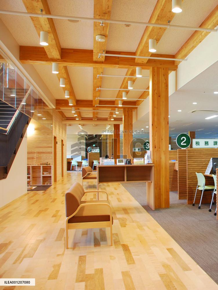 Wooden Sumita town hall in Iwate Pref.