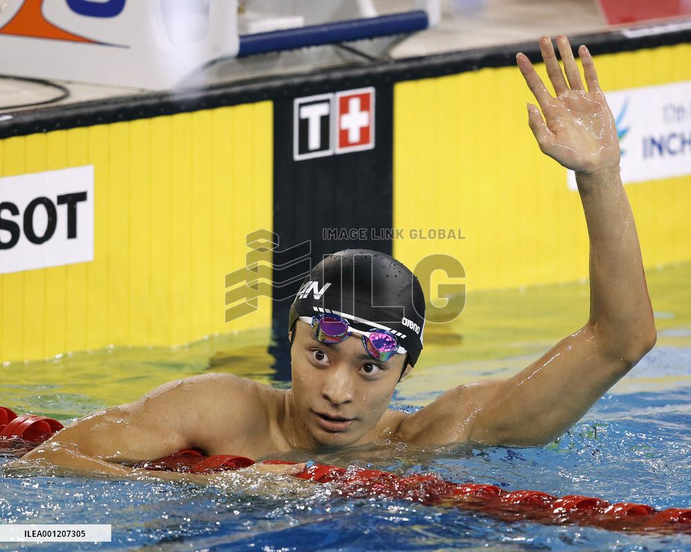 Japan's Irie wins men's 200-meter backstroke at Asian Games