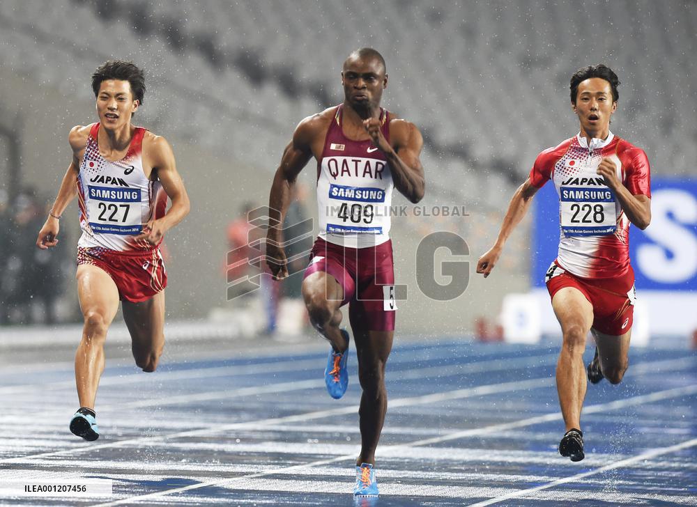 Qatar's Ogunode wins men's 100 meters at Asian Games