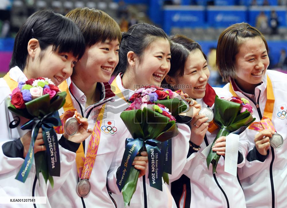 Japan win silver in women's table tennis