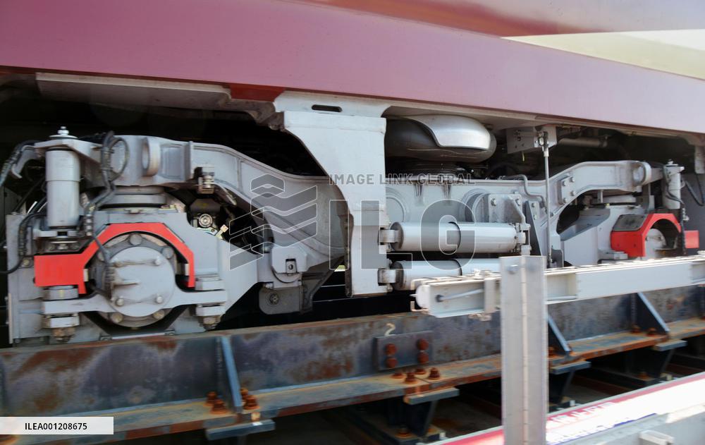 Endurance test for gauge-changeable train shown to press