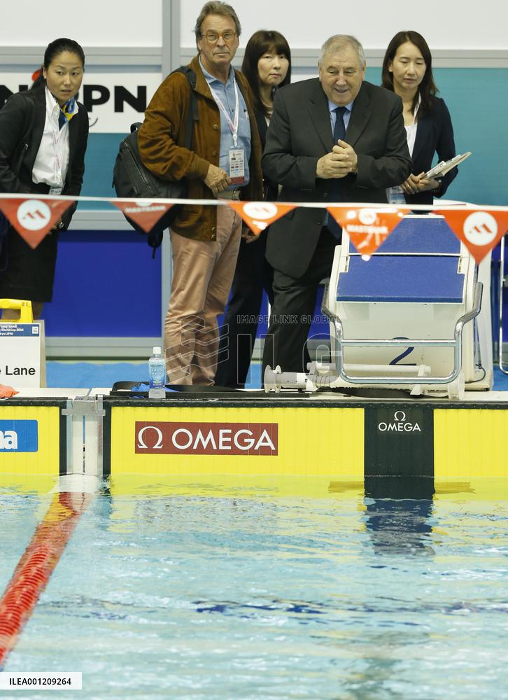 FINA's Marculescu checks Tatsumi pool for 2020 Olympics