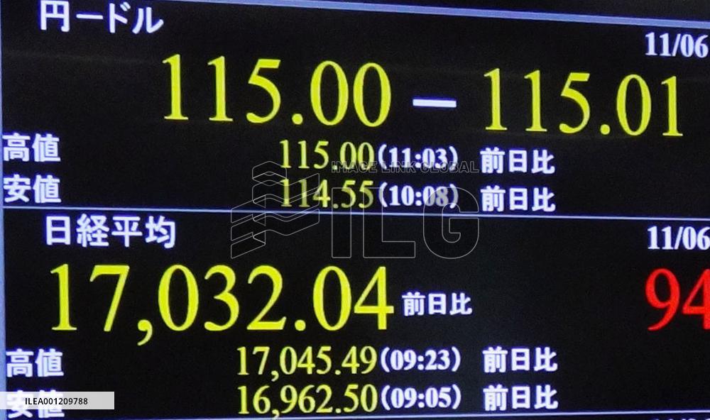Dollar hits 115 yen for 1st time in 7 yrs