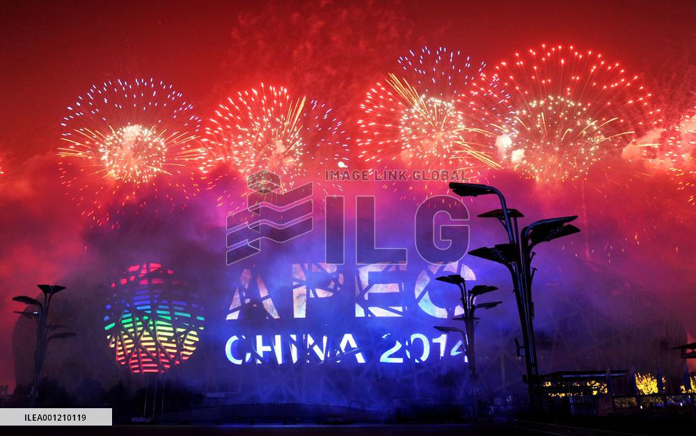 Fireworks during APEC dinner party