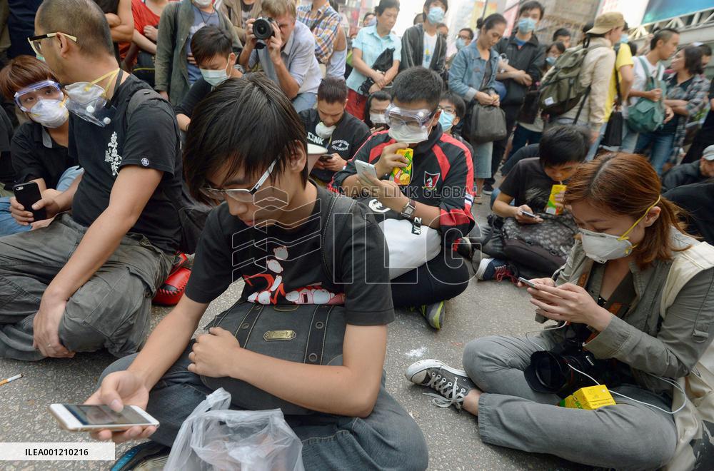 H.K.'s "peaceful" protests