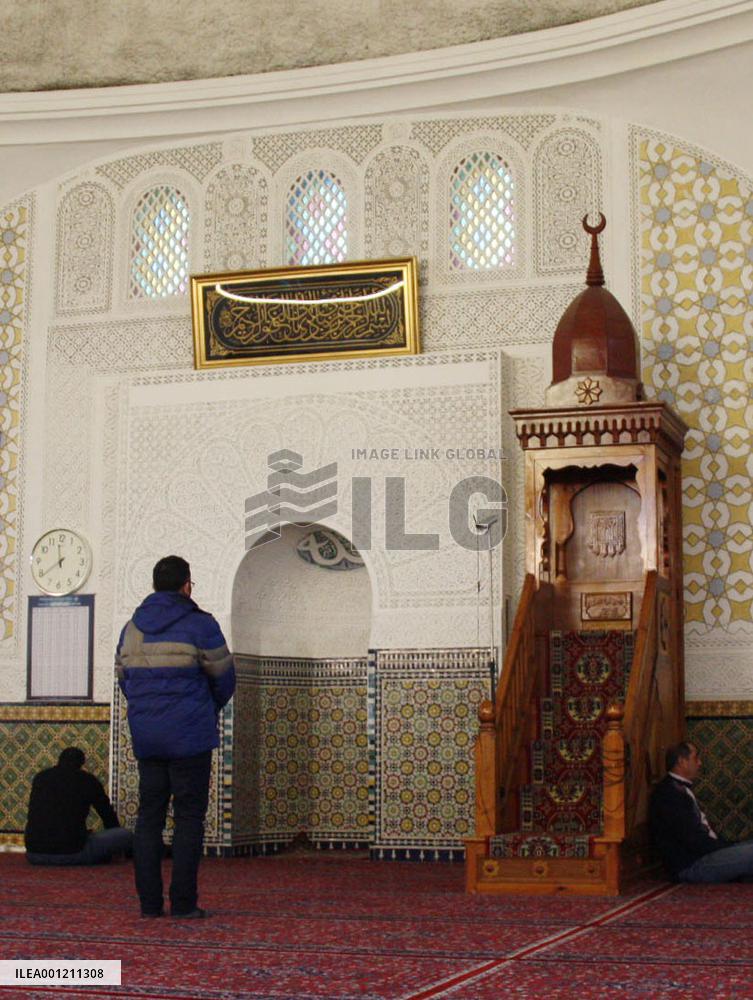 Muslims pray at mosque in Austria