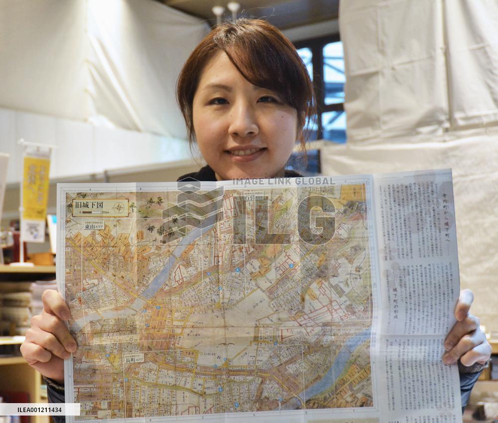 Kanazawa's travel map illustrates castle town attractions