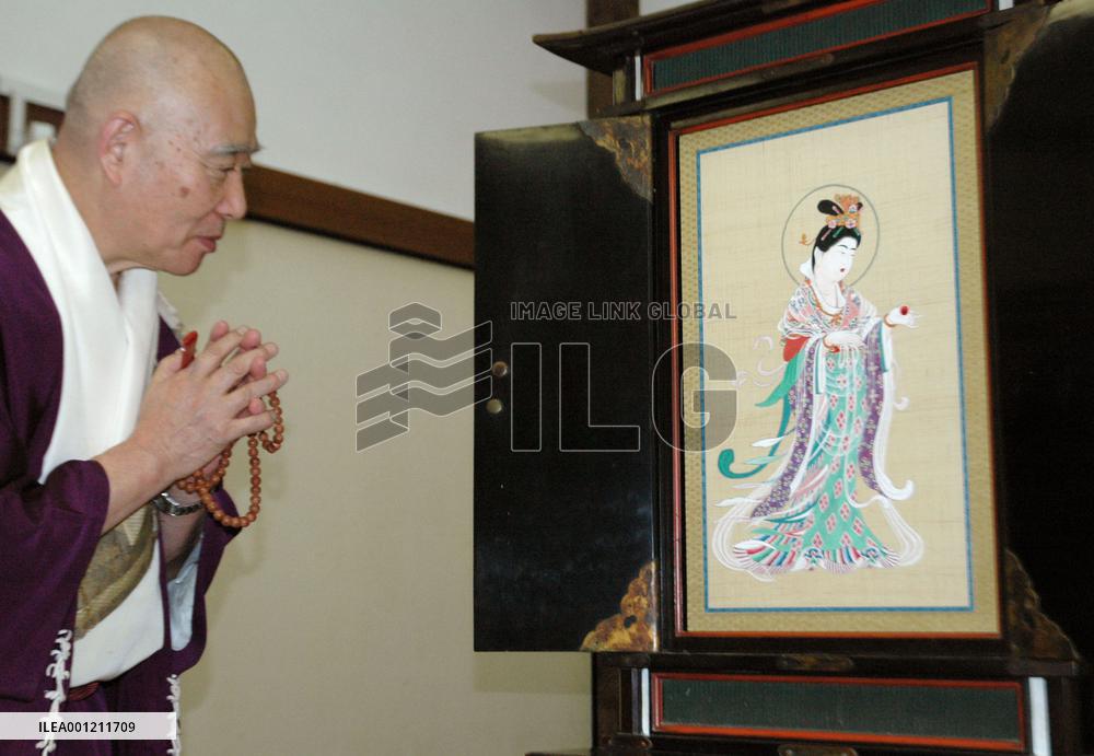 Monk views restored 1,300-year-old goddess painting