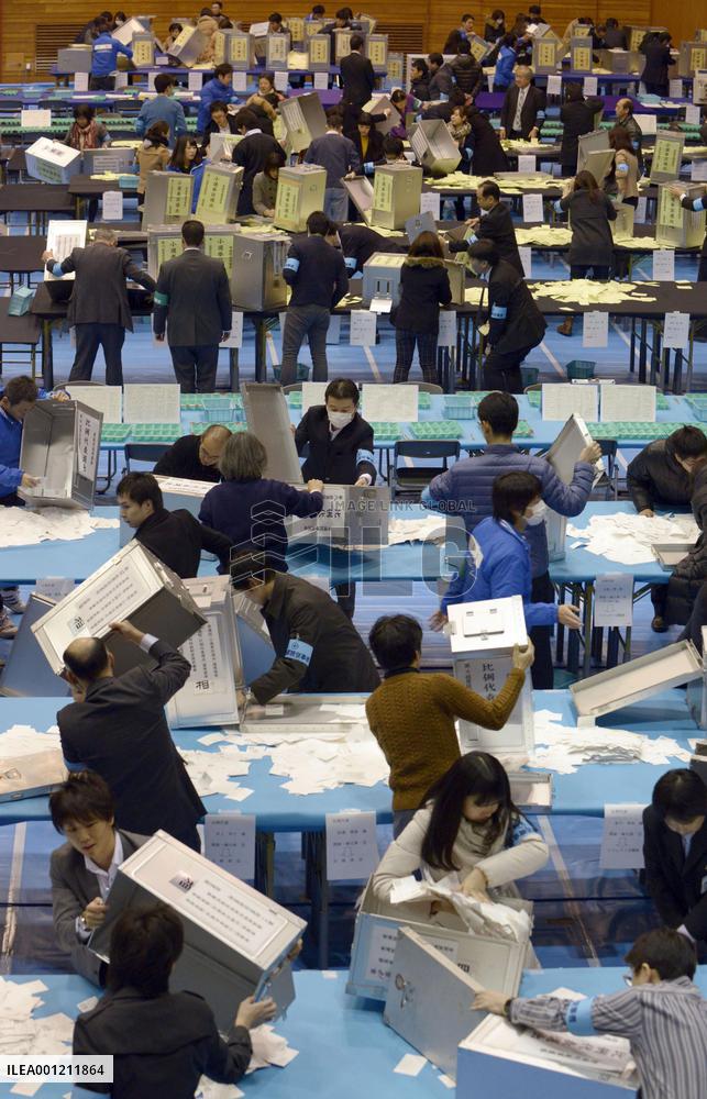 Ballot counting in lower house election