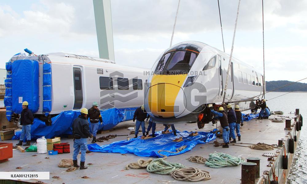 Train cars shipped for British high-speed railway