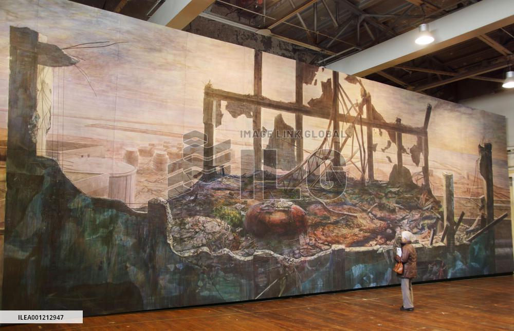 Huge painting of Fukushima nuke accident on display