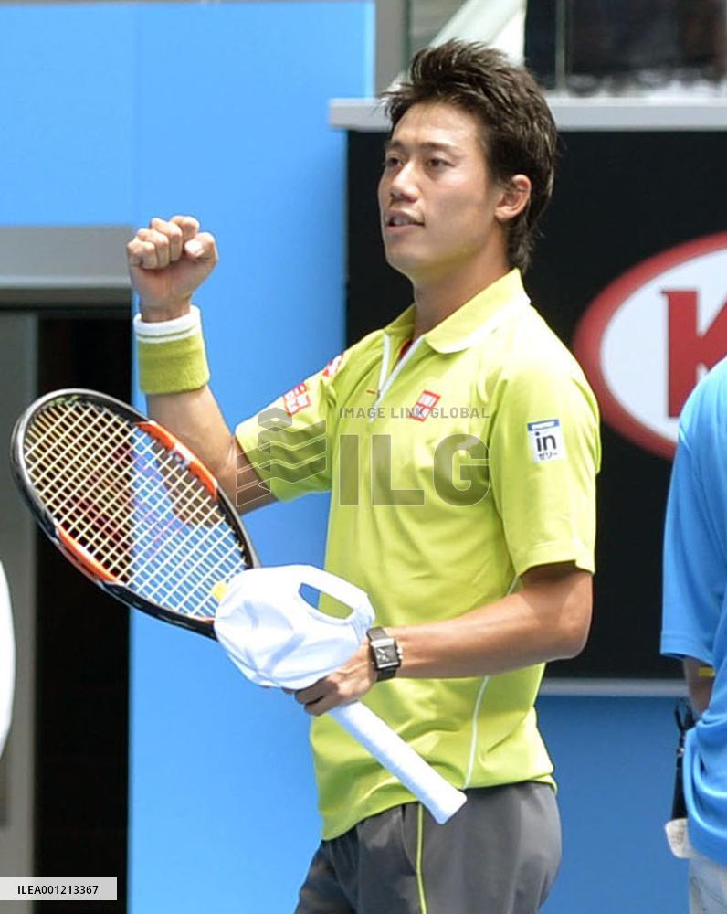 Nishikori wins 1st-round Australian Open match
