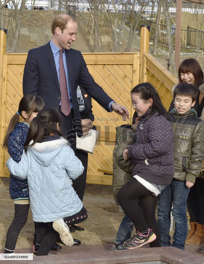 Britain's Prince William visits Fukushima with Abe