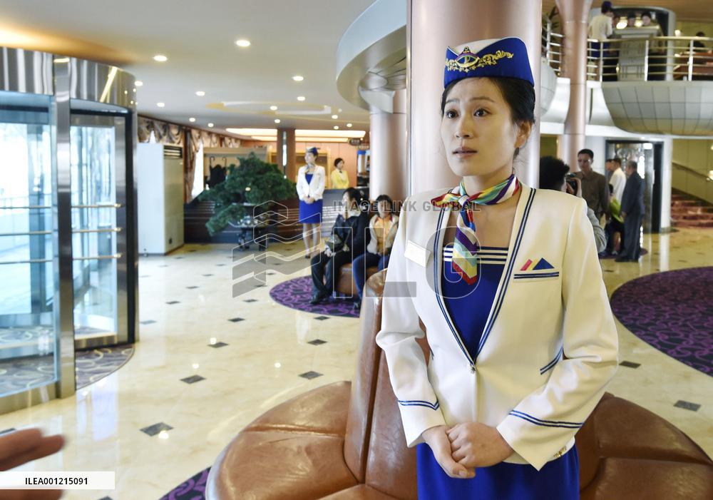 N. Korea shows new entertainment boat to foreign journalists