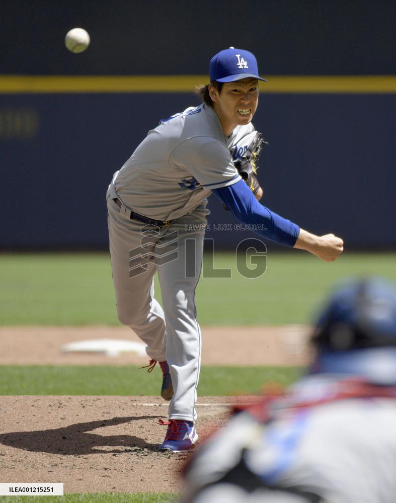 Baseball: Maeda gets 7th win as Dodgers rout Brewers