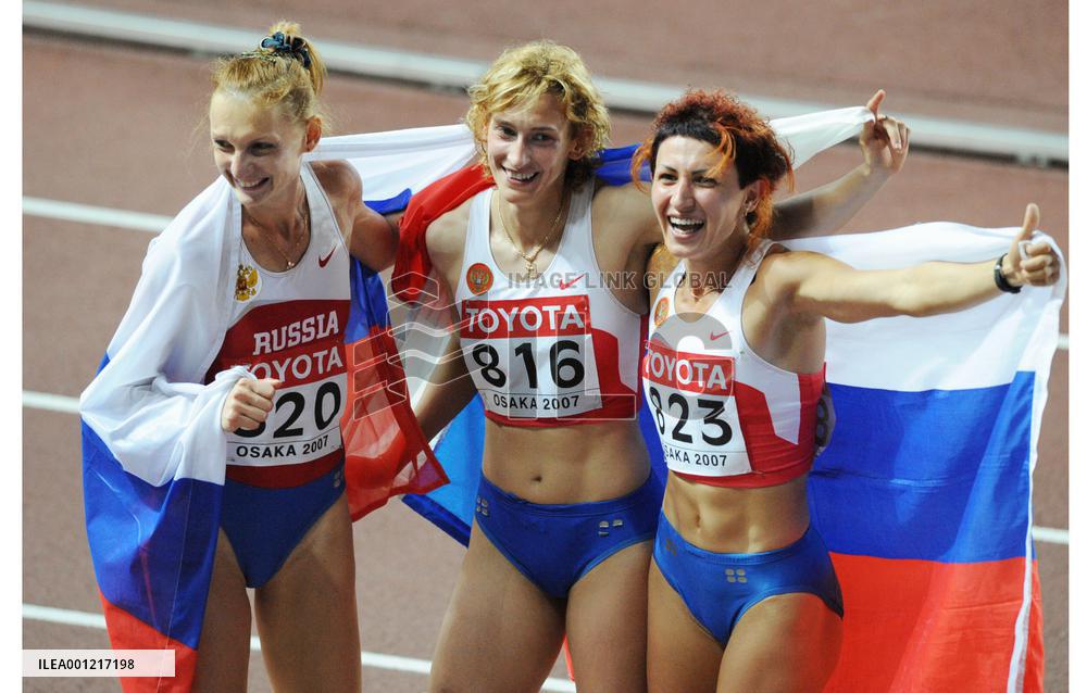 Russians dominate women's long jump at world athletics