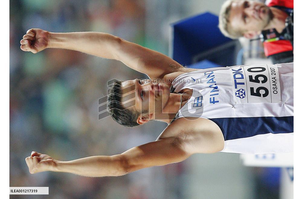 Finland's Tero Pitkamaki wins men's javelin throw