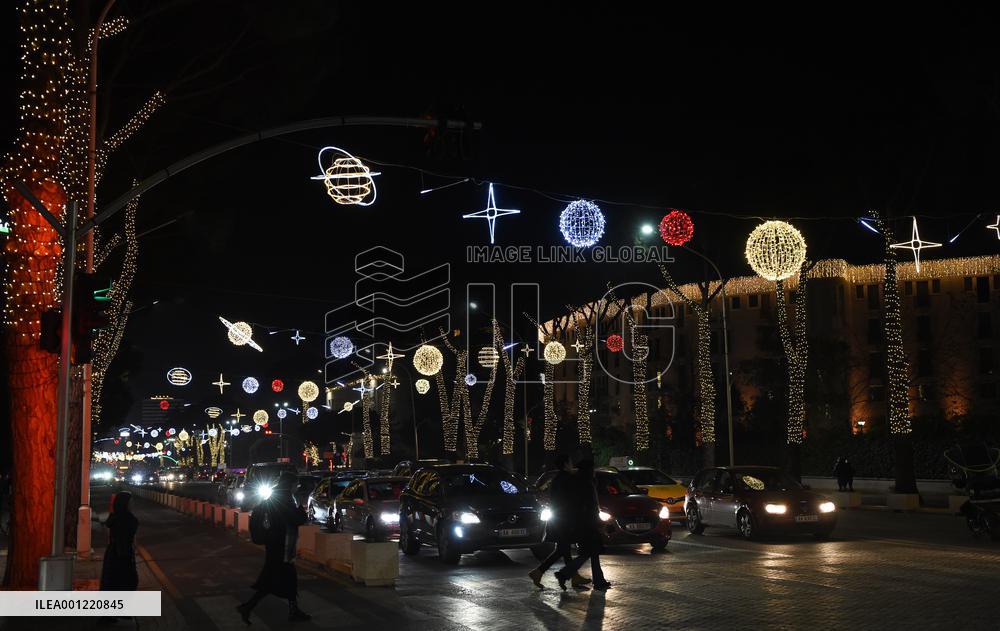 ALBANIA-TIRANA-DECORATIVE LIGHTS