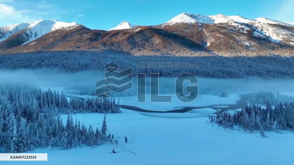 Winter in Xinjiang's Kanas in NW China