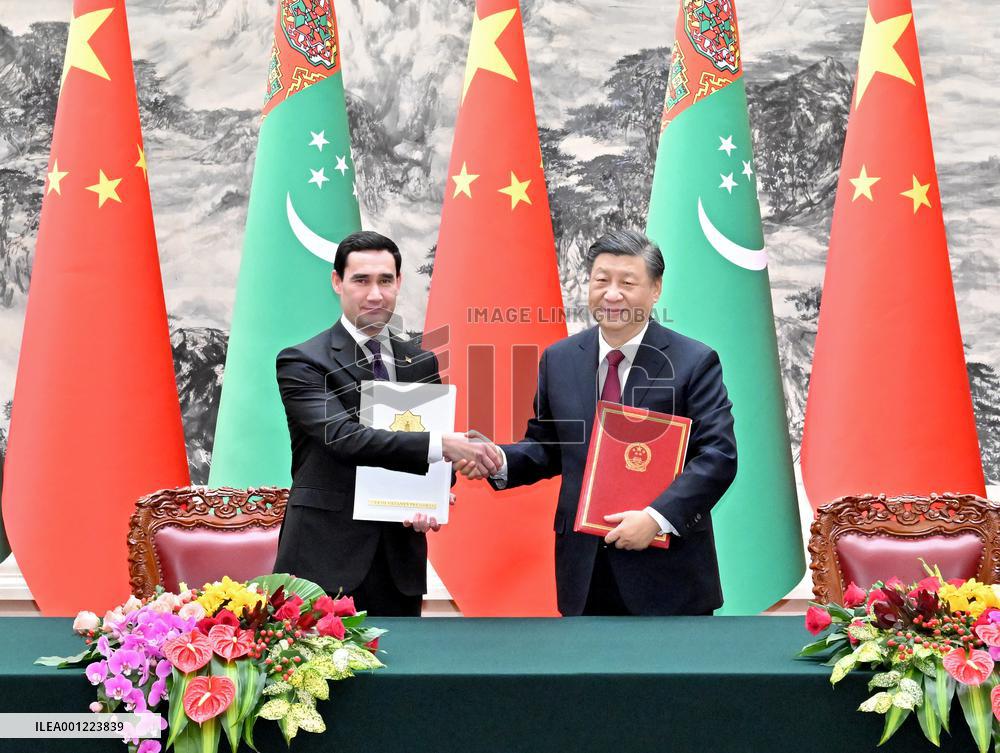 CHINA-BEIJING-XI JINPING-TURKMEN PRESIDENT-TALKS (CN)