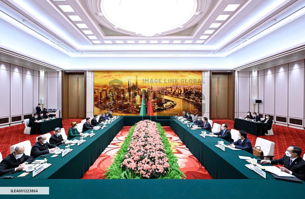 CHINA-BEIJING-LI ZHANSHU-TURKMEN PRESIDENT-MEETING (CN)