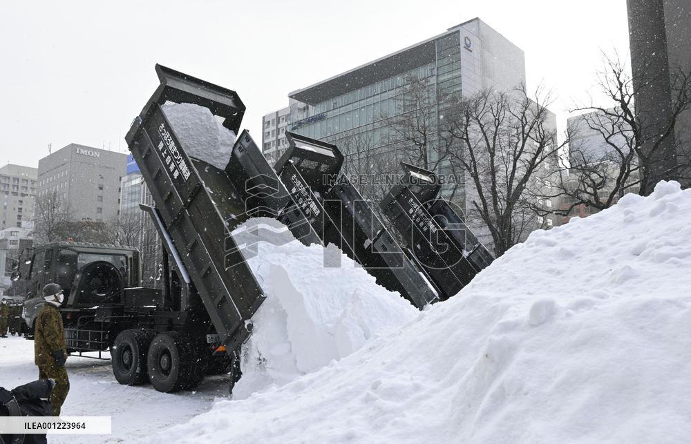 Preparation for Sapporo Snow Festival